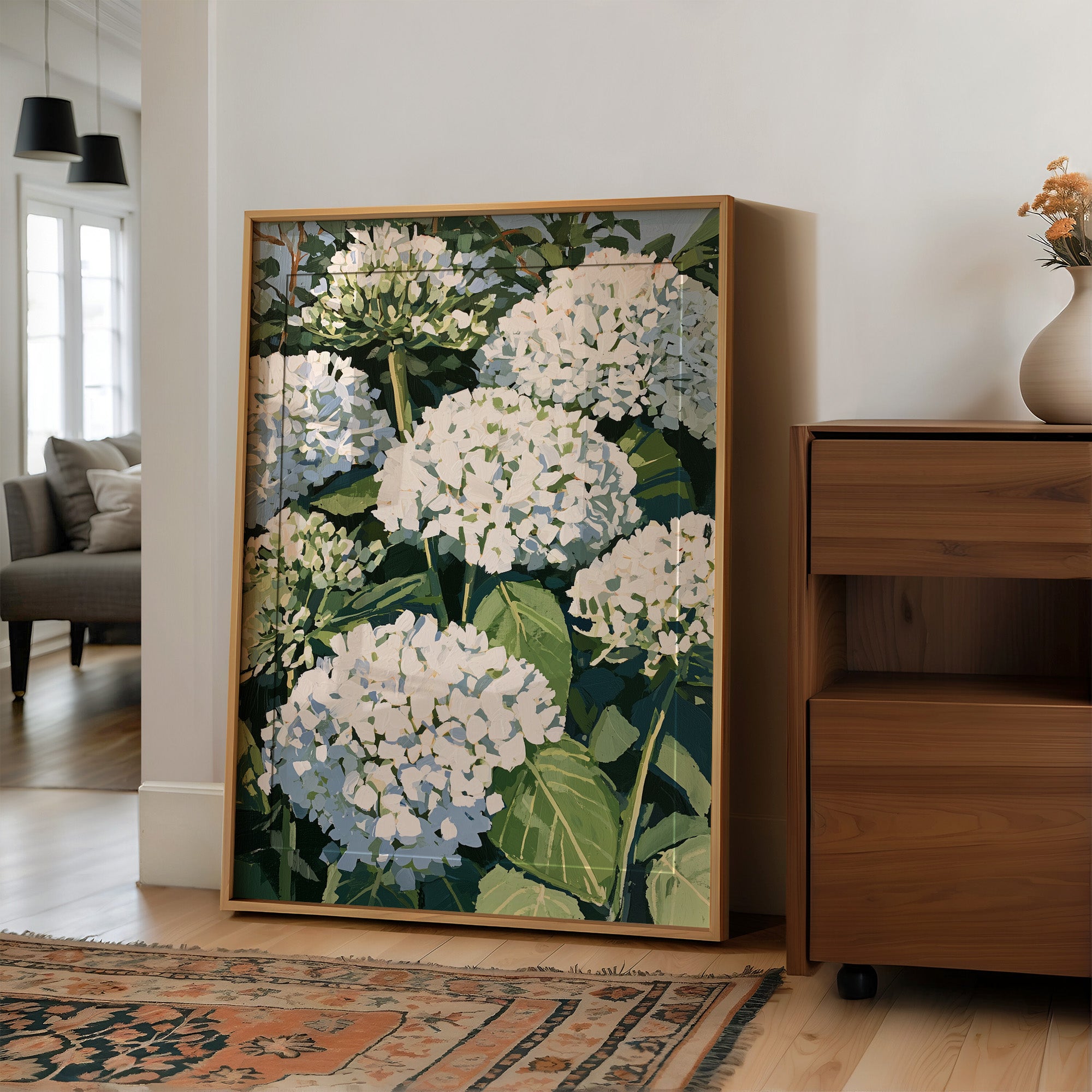 Hydrangea Garden In Full Bloom