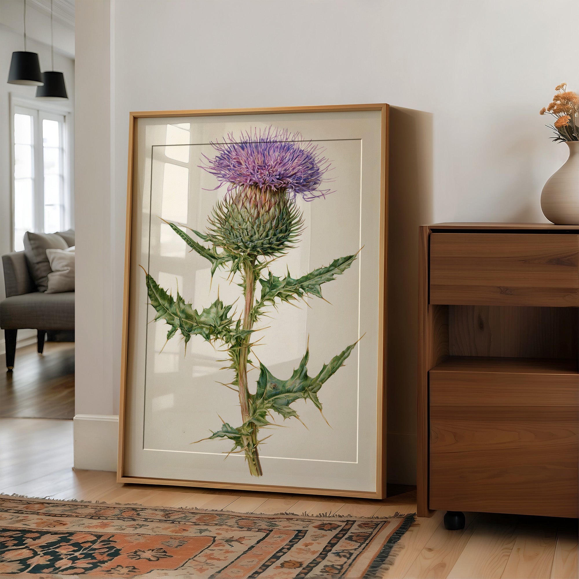 Purple Thistle In Fine Detail