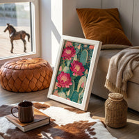 Magenta Cactus Bloom Tapestry