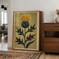 Thistle Woodblock Silhouette
