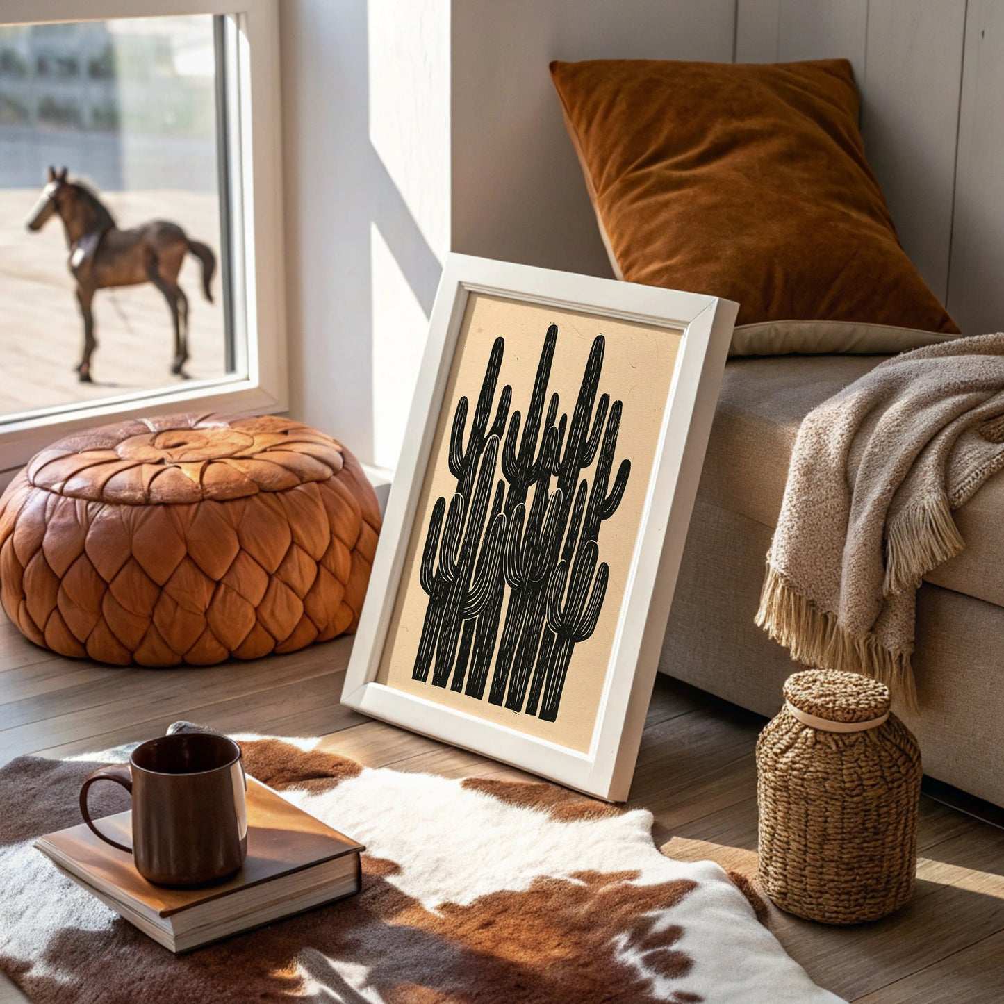 Saguaro Silhouette Block Print