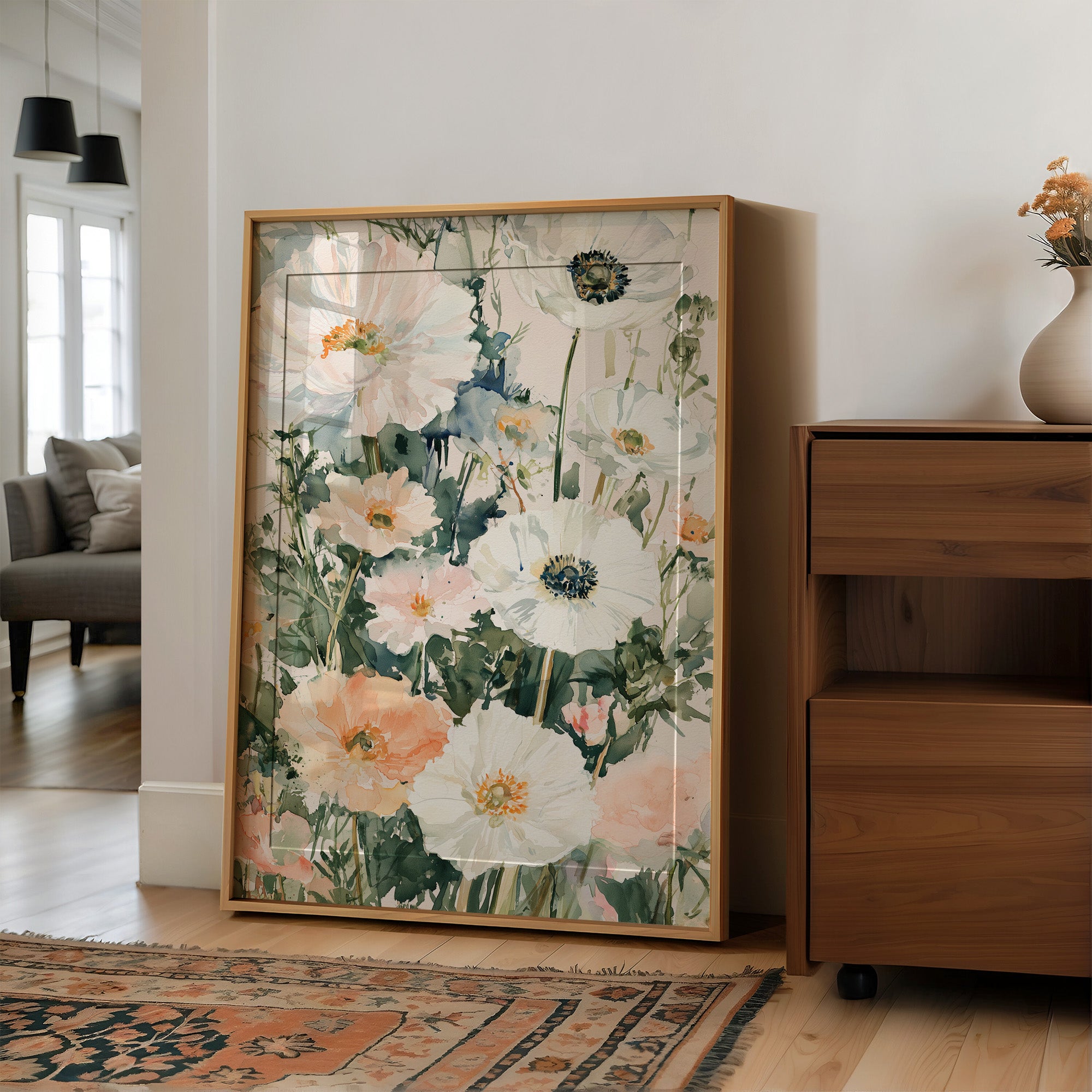 Anemones in Watercolor Bloom