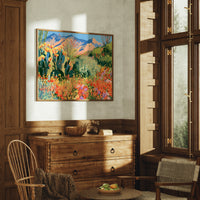 Desert Superbloom, Mountain Backdrop