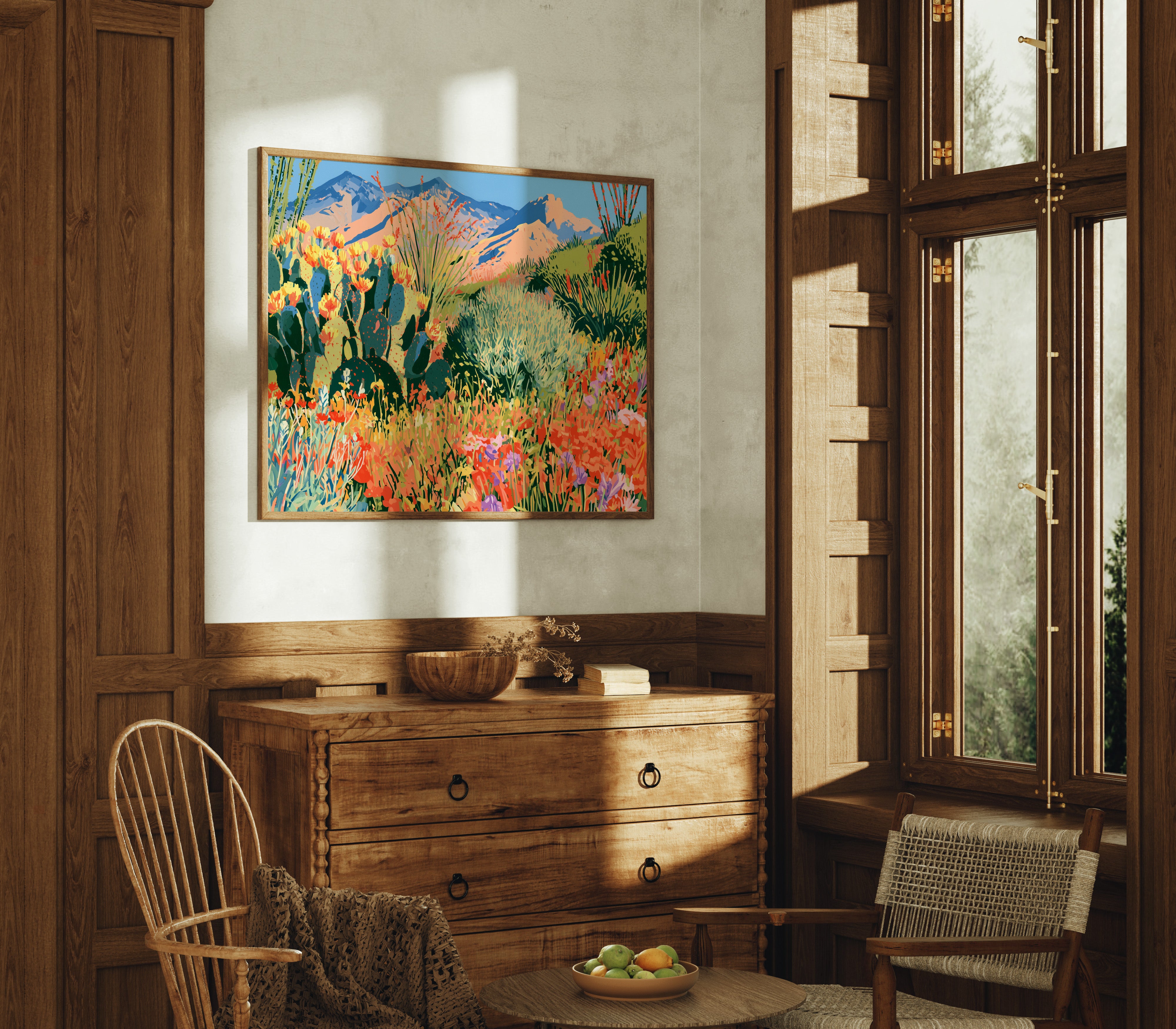 Desert Superbloom, Mountain Backdrop