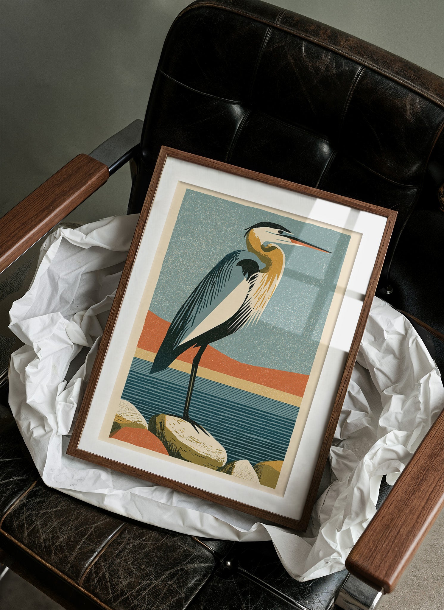 Coastal Heron at the Water's Edge