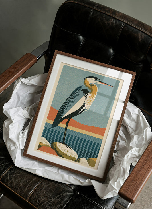 Coastal Heron at the Water's Edge
