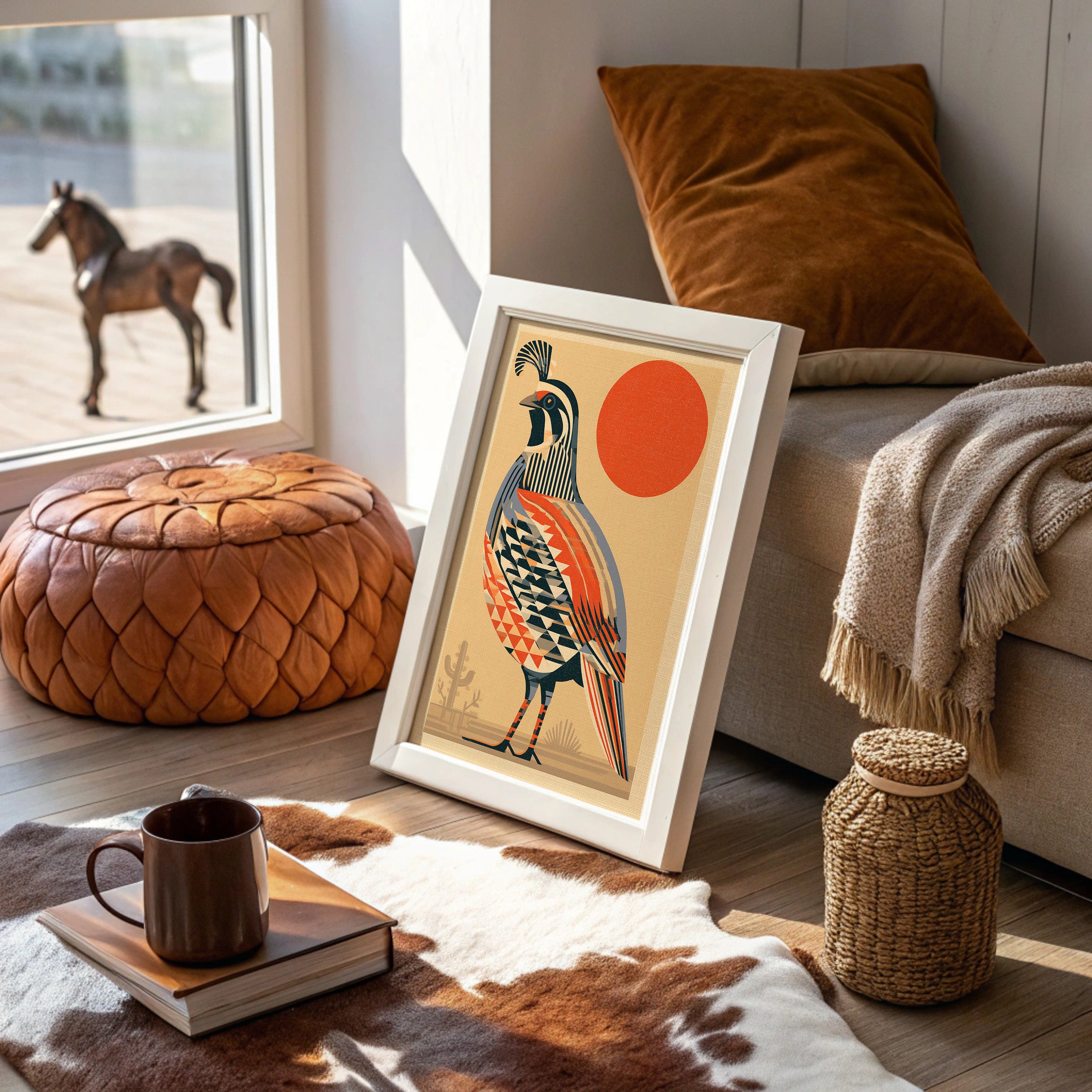 Desert Quail, Fanned and Facing West