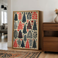 Scandinavian Winter: Linocut Forest