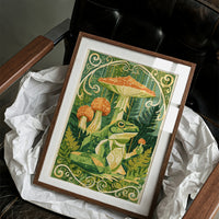 Forest Art Nouveau: Frog & Toadstool