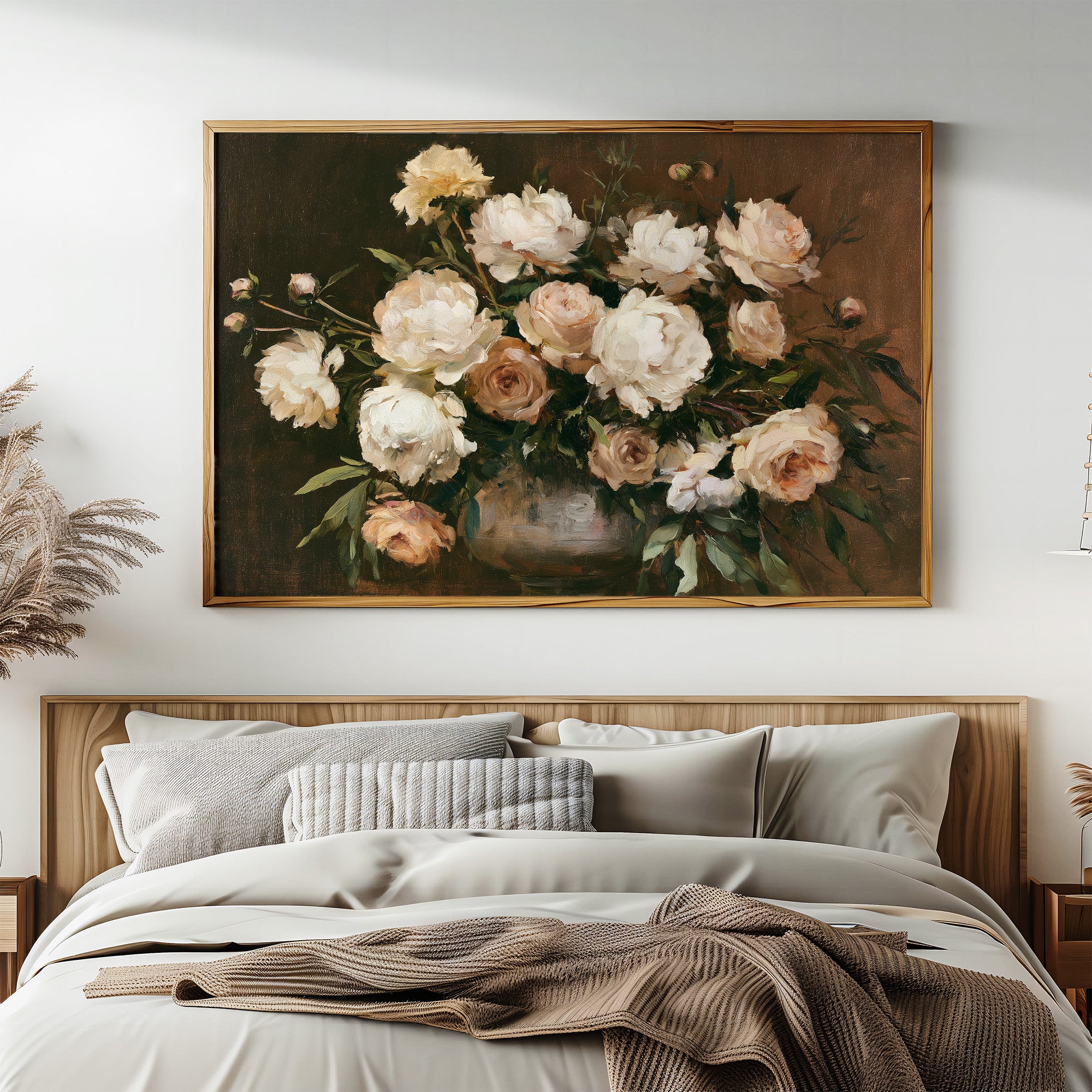 Roses and Peonies, Antique Vase