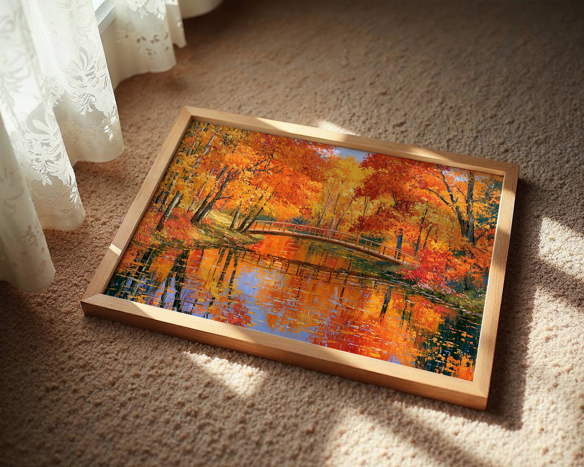 Autumn Bridge, Blazing Reflection