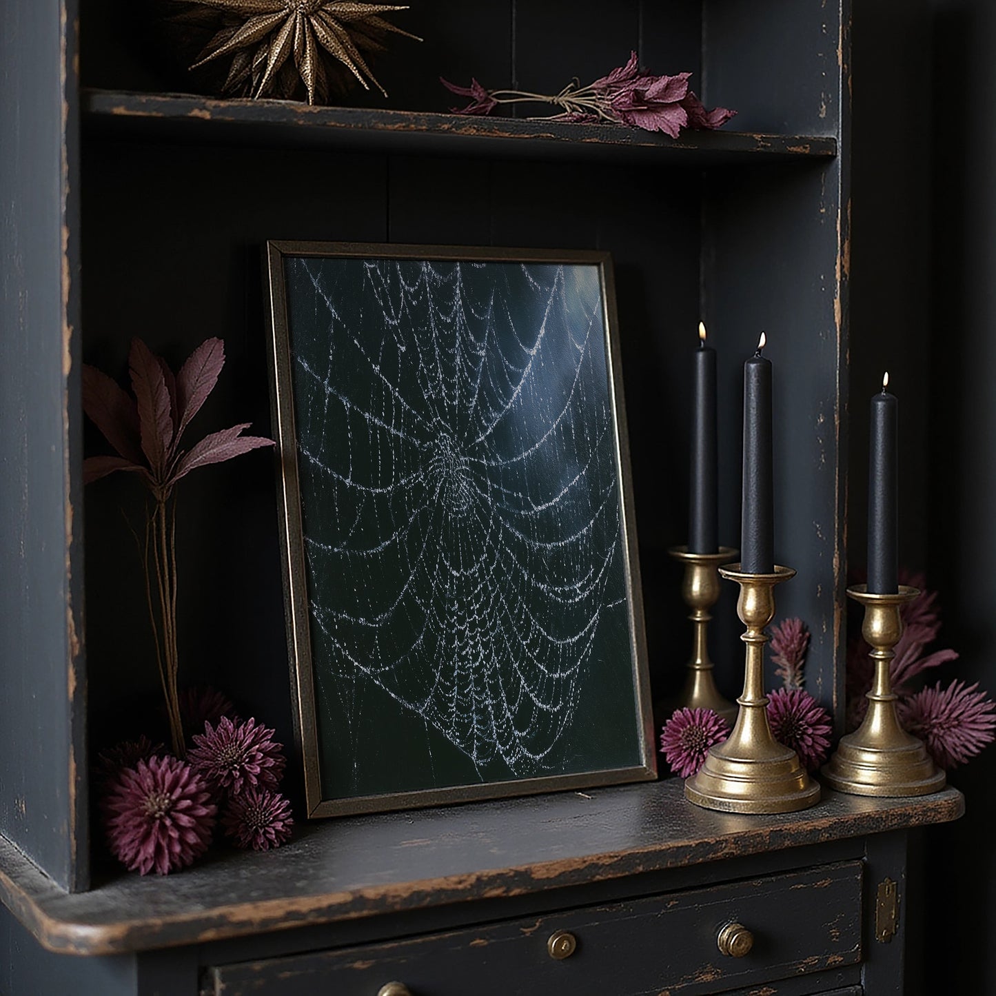Dew-Kissed Web at Dusk