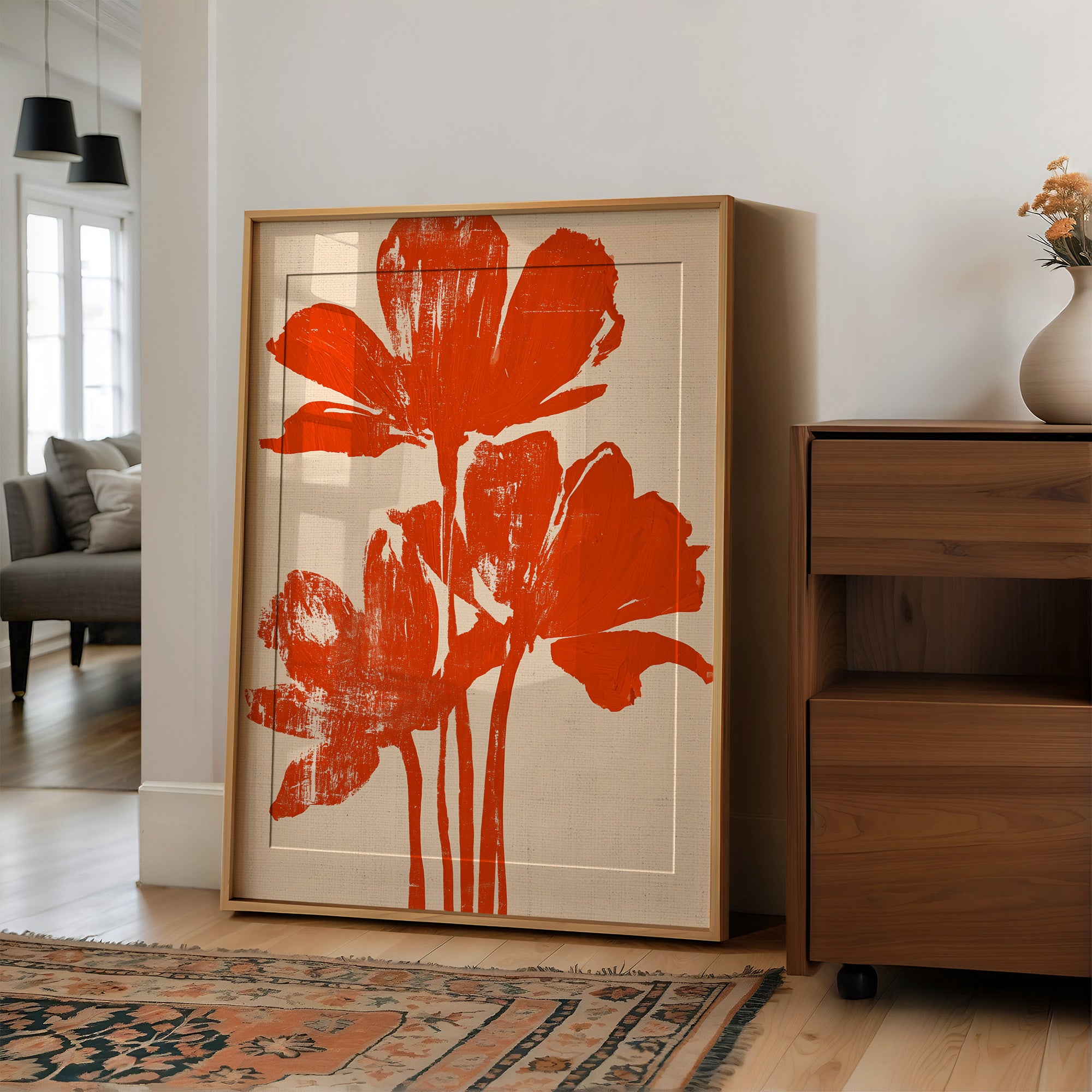 Bright Orange Bloom Trio