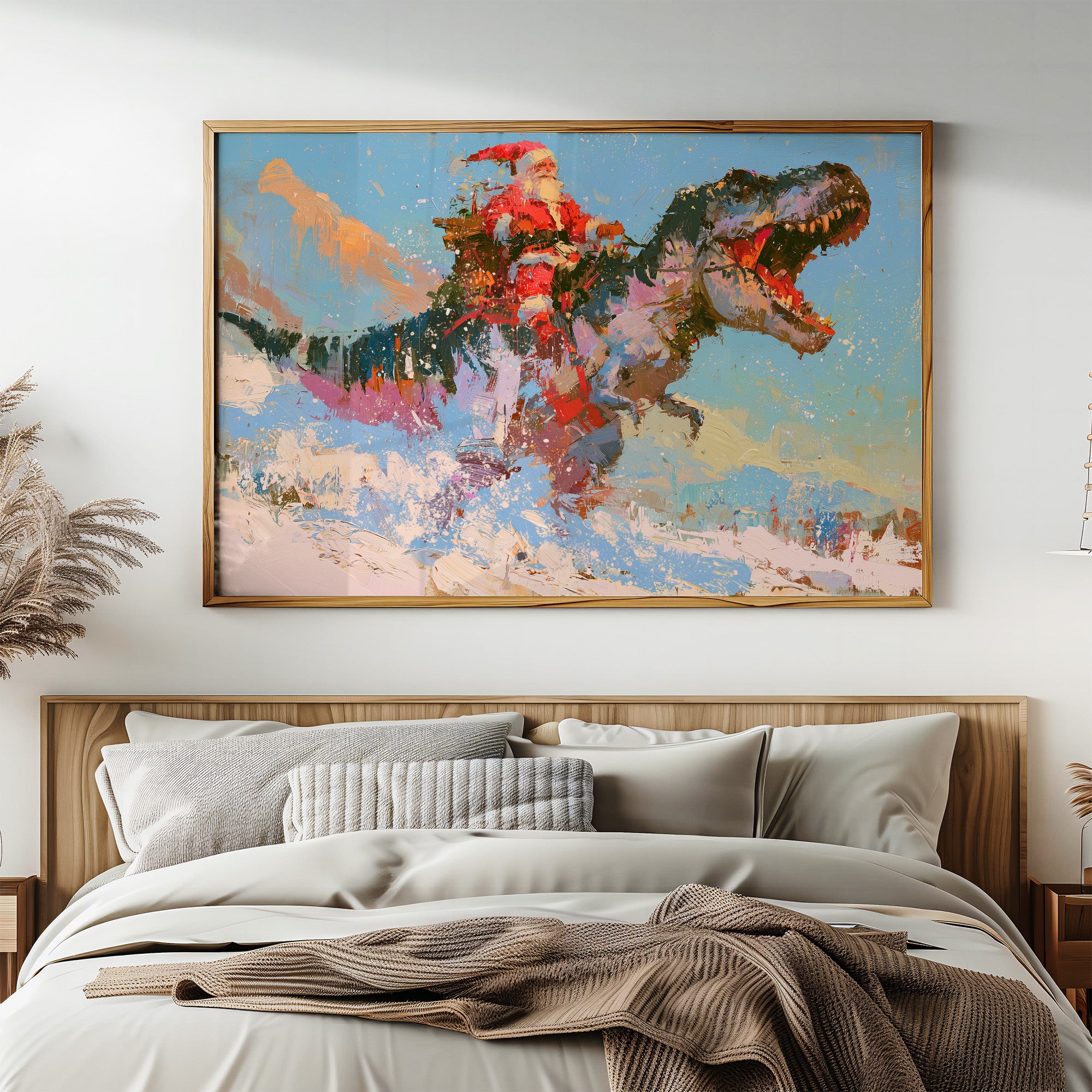 Santa Rides A T-Rex