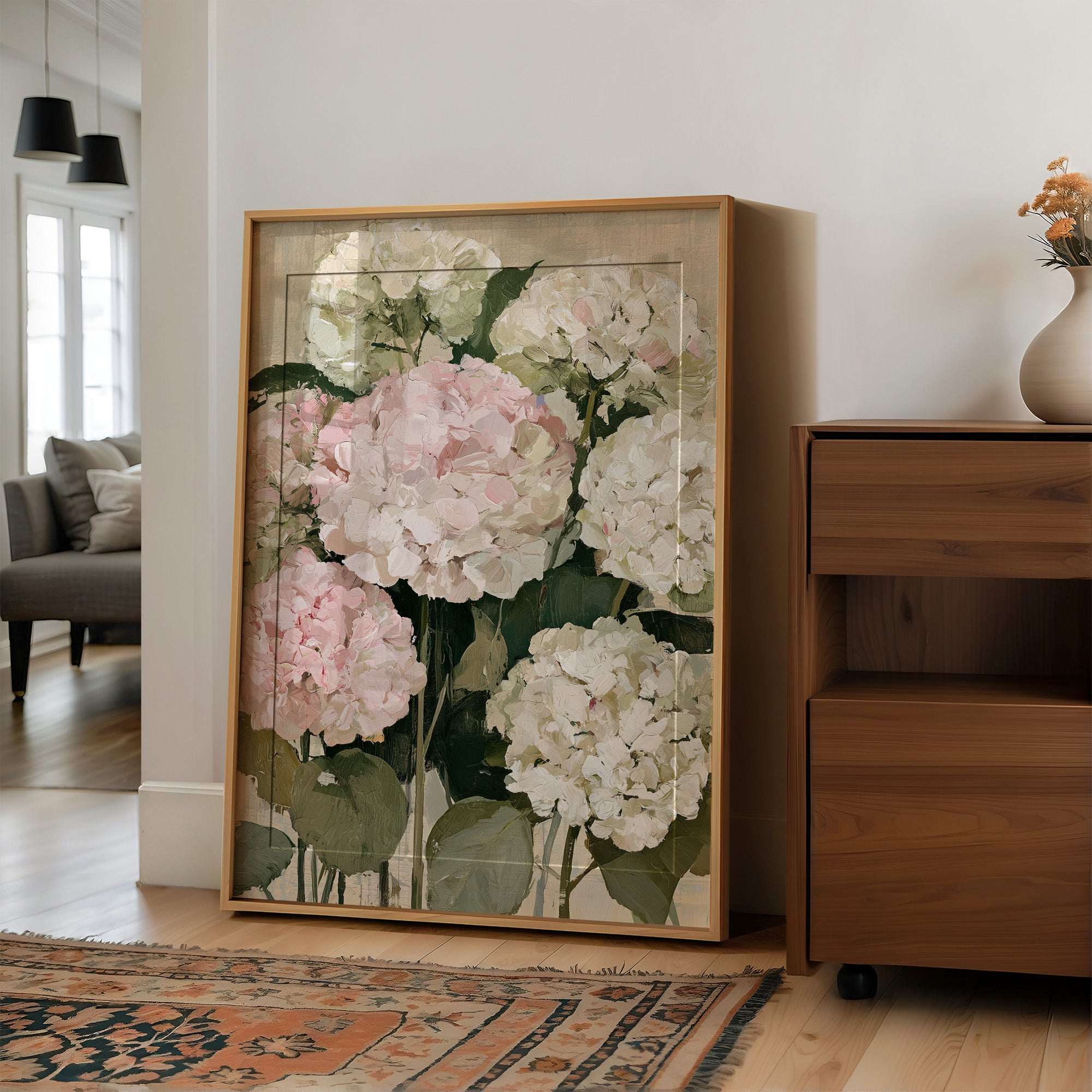 Hydrangeas in Blush and Cream