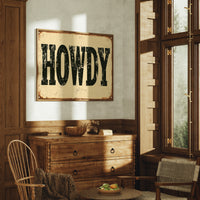 Howdy, Rusted Tin Sign
