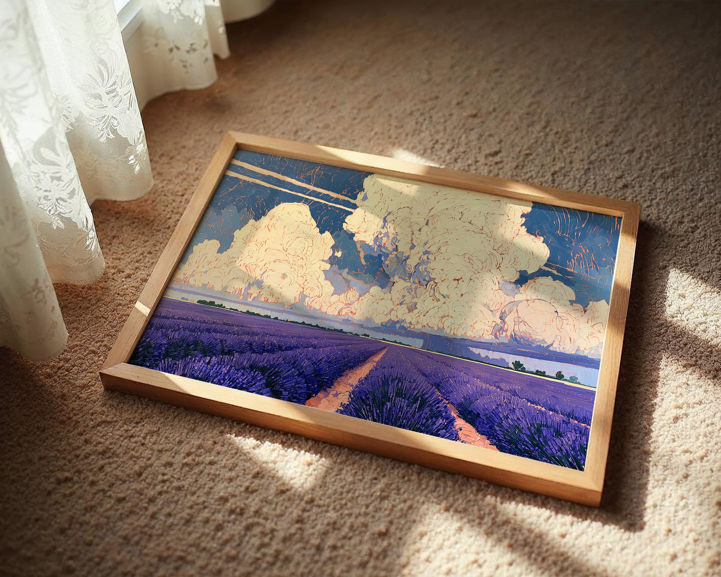 Lavender Rows To A Towering Sky