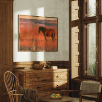 Grazing Horse, Crimson Dusk
