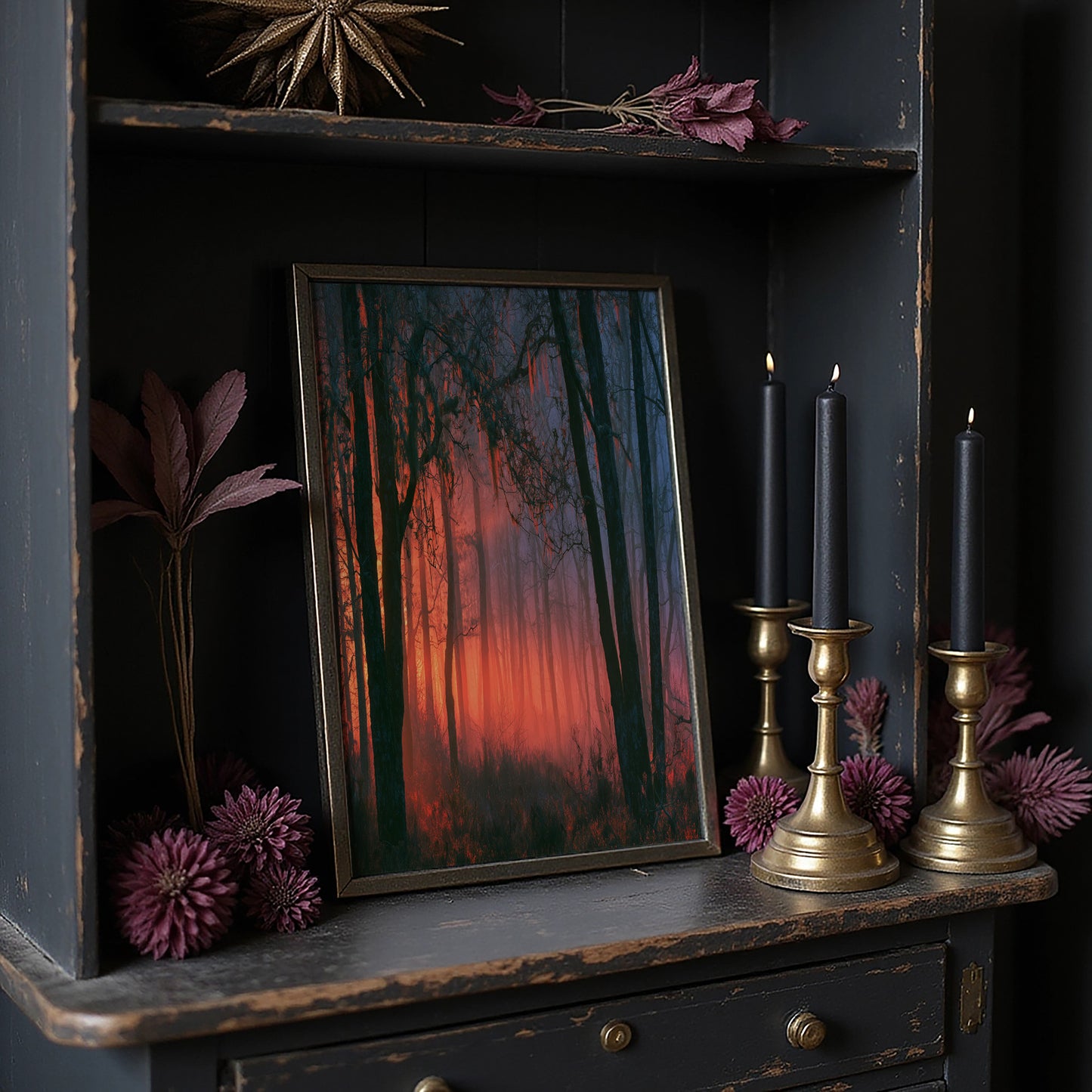 Forest Ablaze at Dusk
