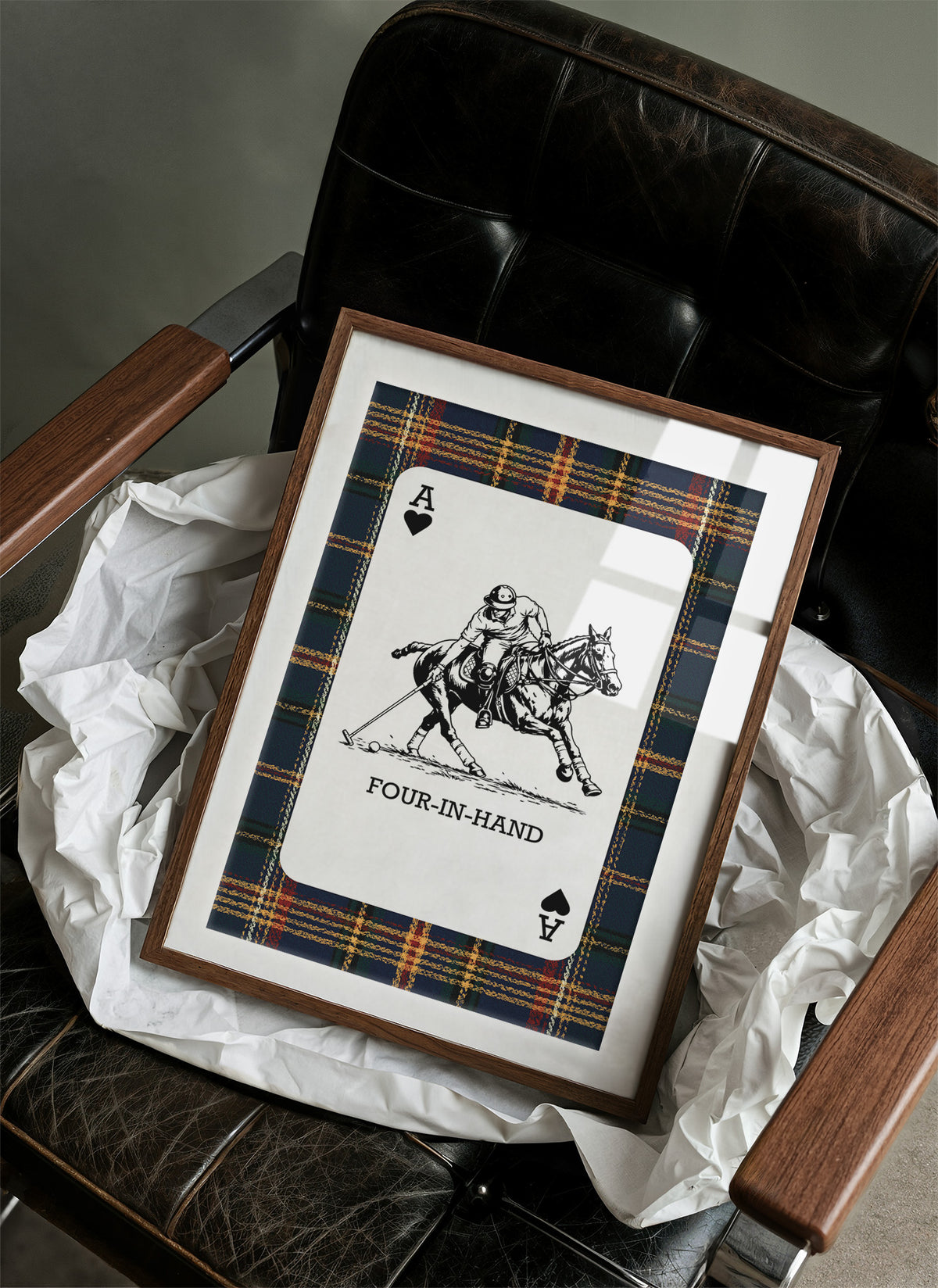 Ace of Hearts: Navy Tartan Polo