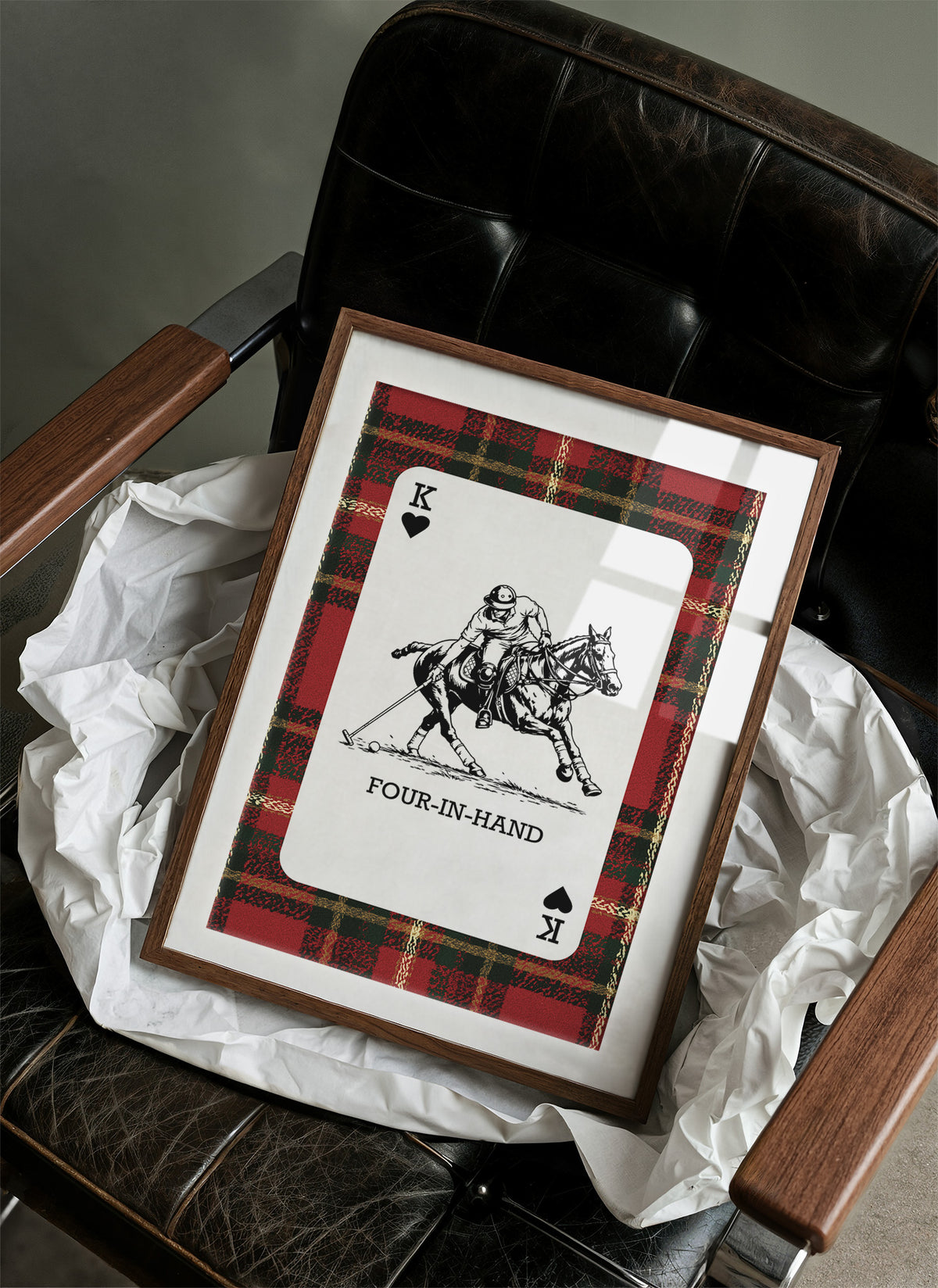 King of Hearts: Red Tartan Polo