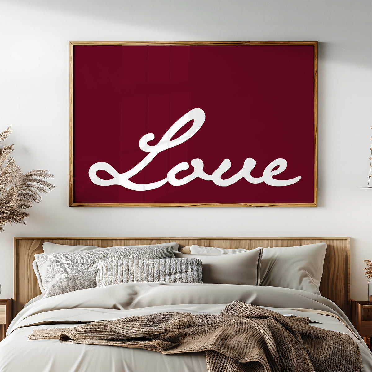 Bold Cursive Love in Burgundy