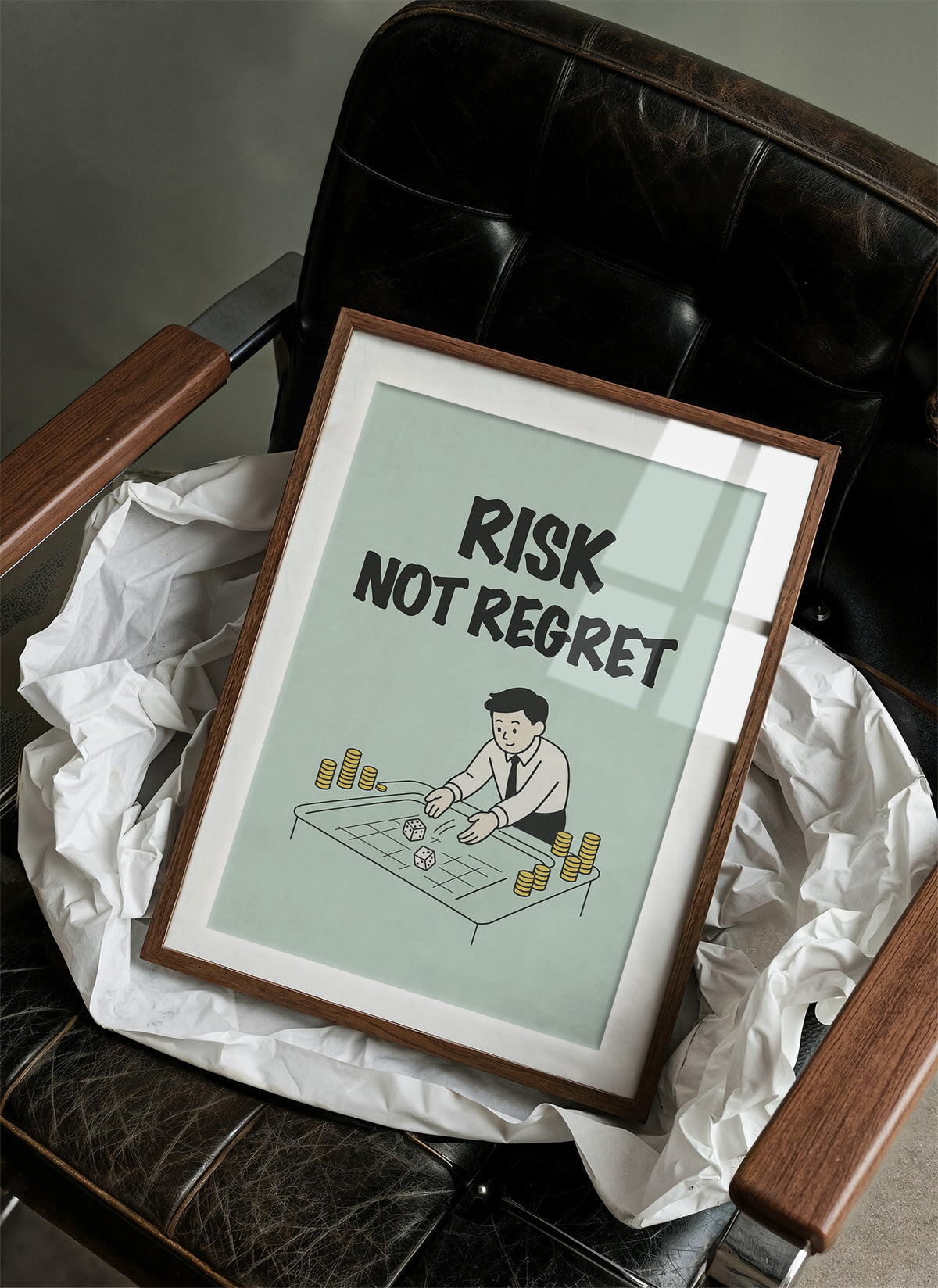 Risk Not Regret Dice Table Art