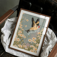 Goldfinch Rising Over Daisies