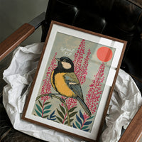 Great Tit and Rising Sun