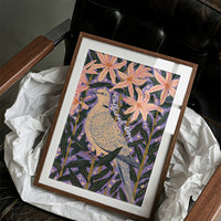 Collared Dove Among Star Lilies