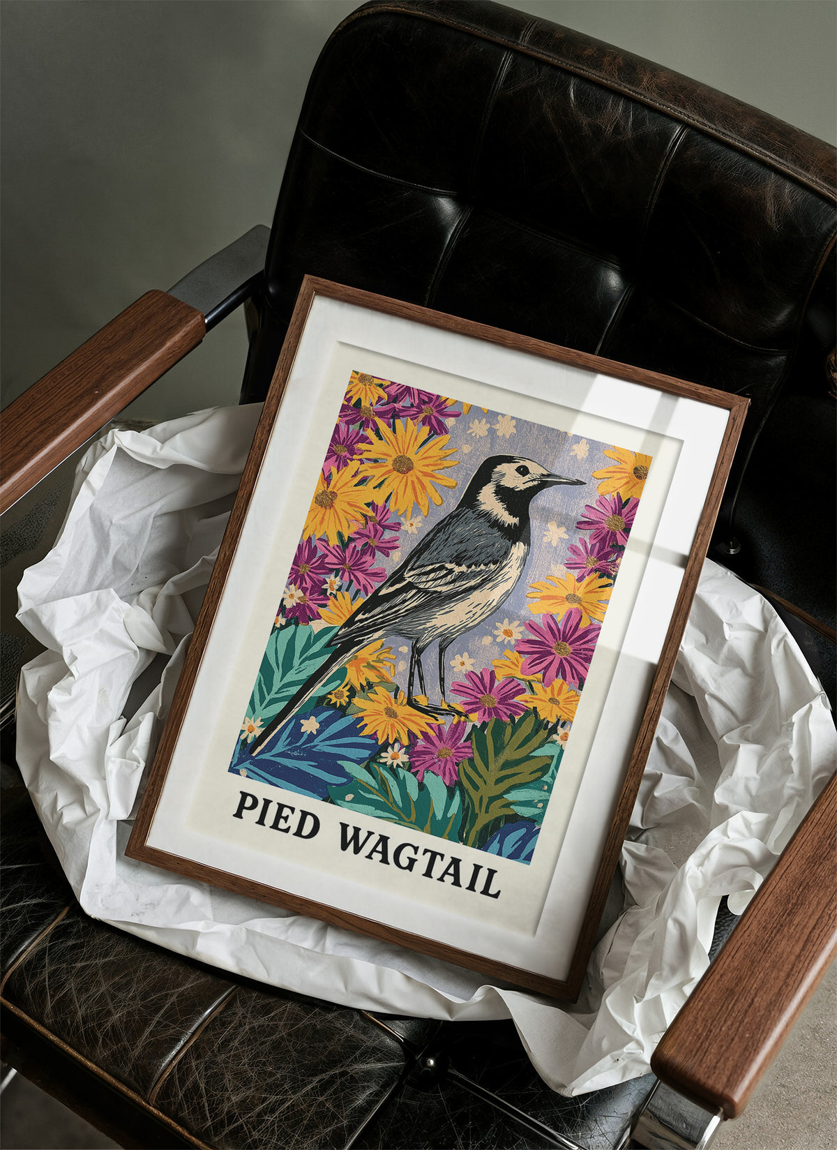 Pied Wagtail in Wildflower Garden