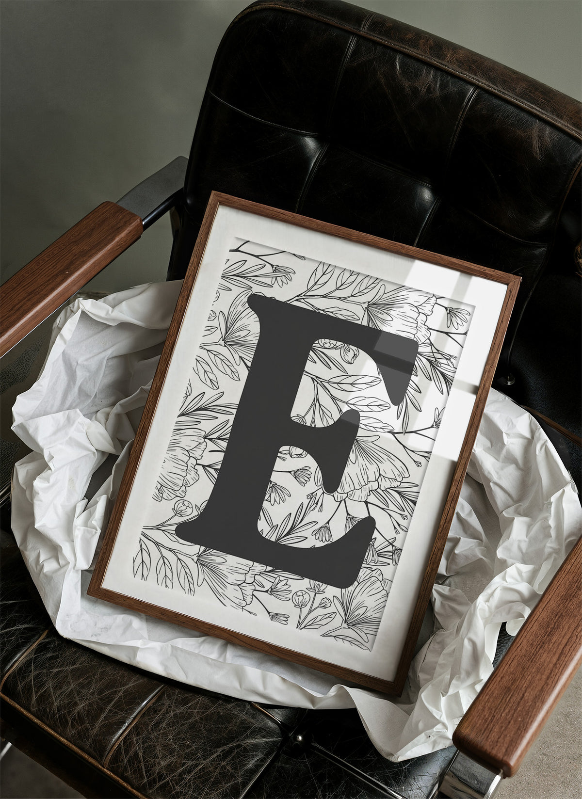 Botanical Letter E Monogram