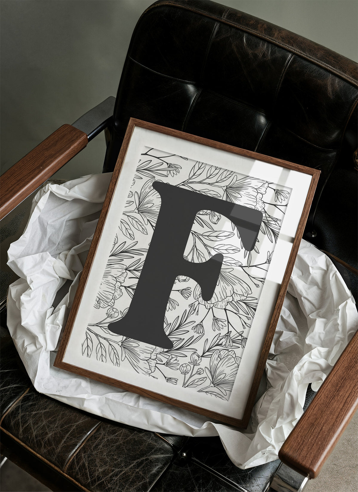 Botanical Letter F Monogram