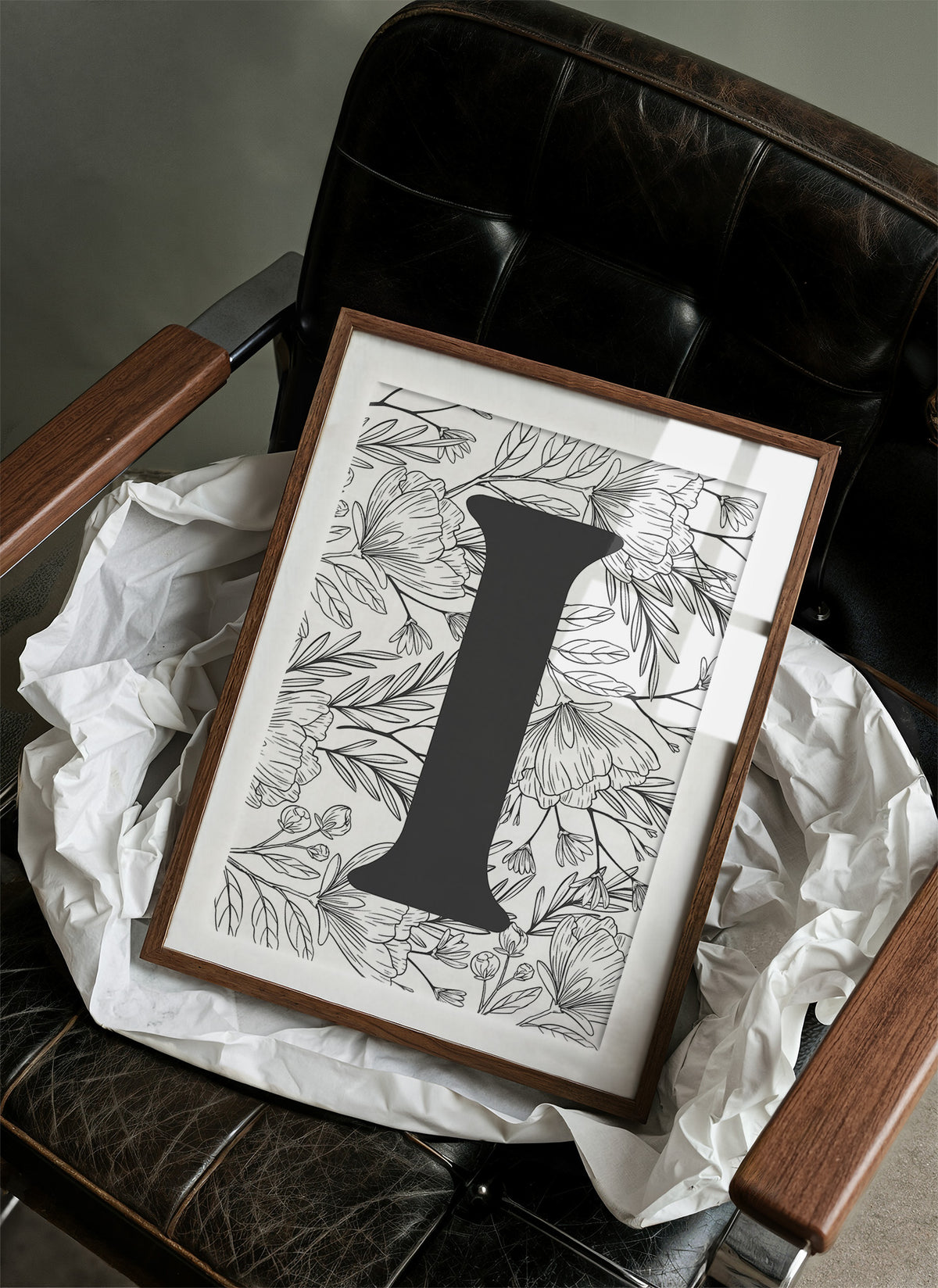 Botanical Letter I Monogram