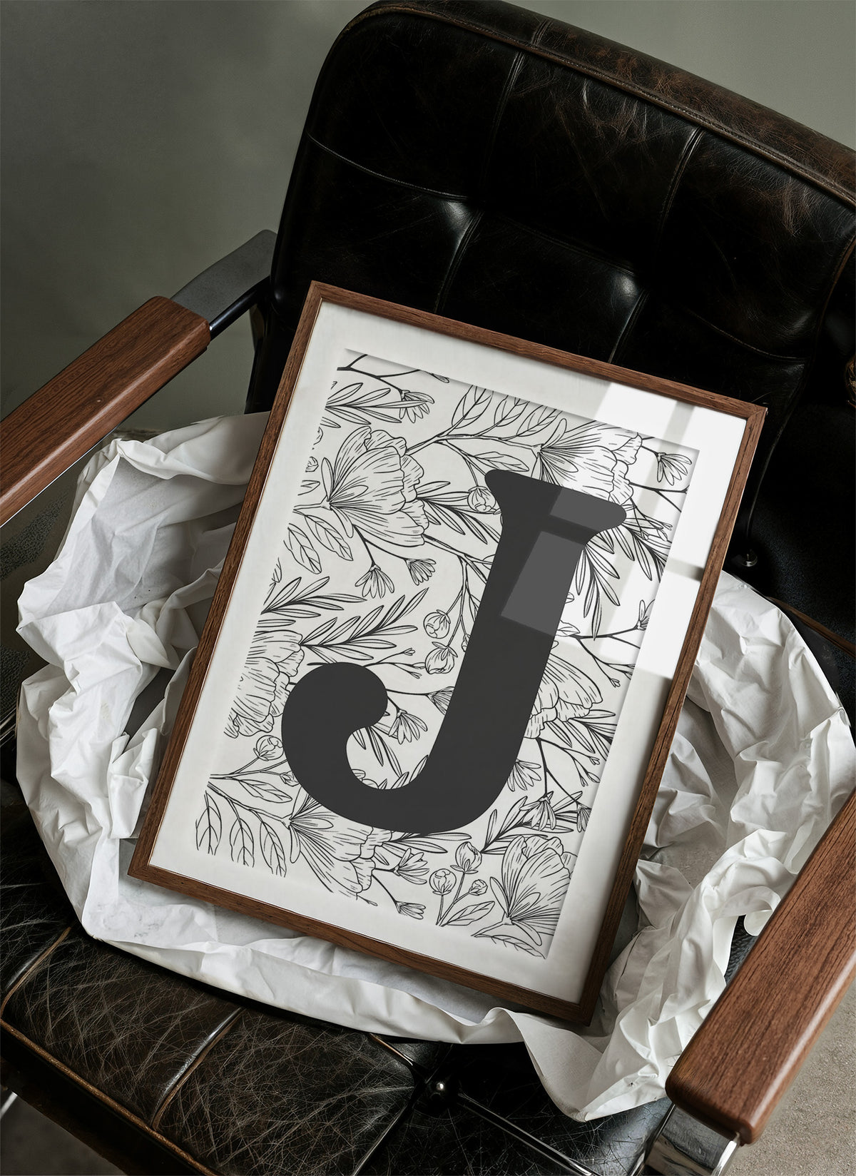 Botanical Letter J Monogram