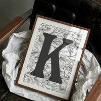 Botanical Letter K Monogram