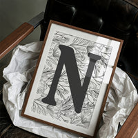 Botanical Letter N Monogram