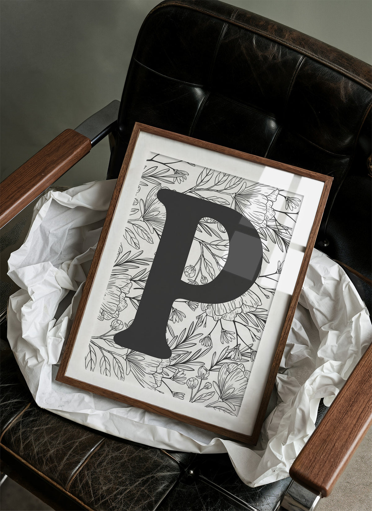 Botanical Letter P Monogram