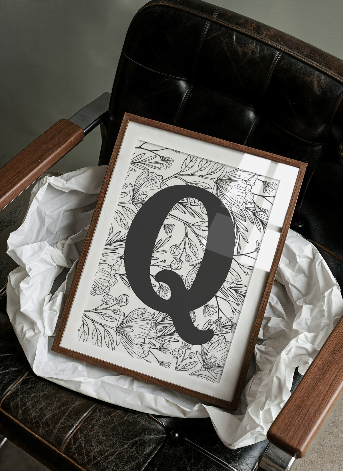 Botanical Letter Q Monogram