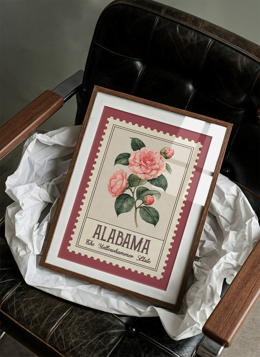 Alabama Camellia Postage Stamp