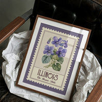 Illinois Violet Watercolor Stamp