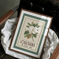 Louisiana Magnolia Watercolor Stamp