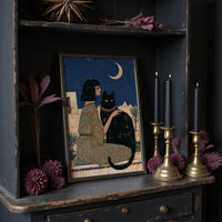 Moonlit Audience With Her Cat
