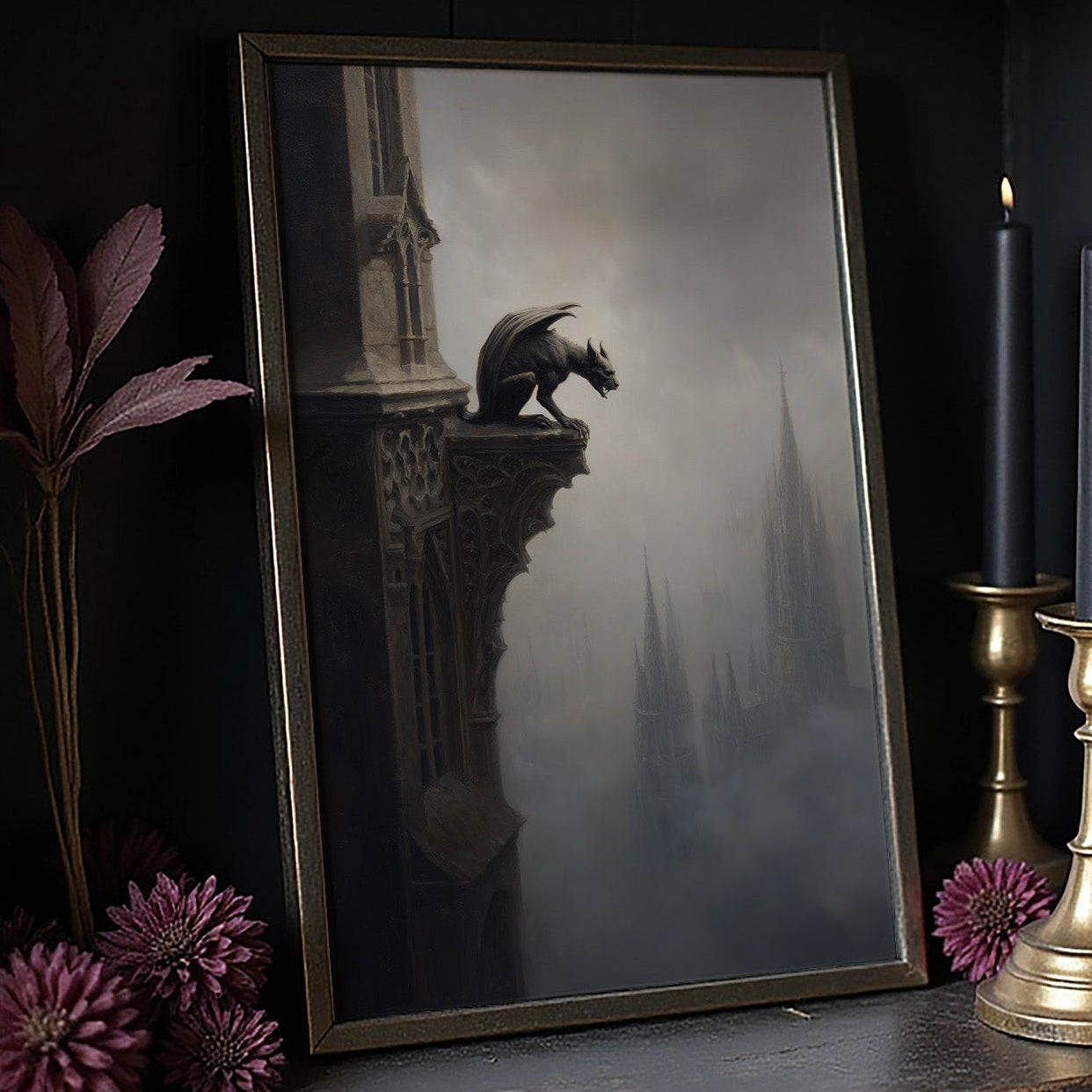 Ancient Sentinel Watches Foggy Spires