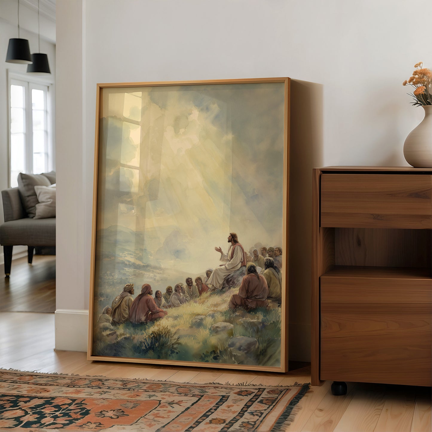 Sunlit Gathering On Hillside Heights