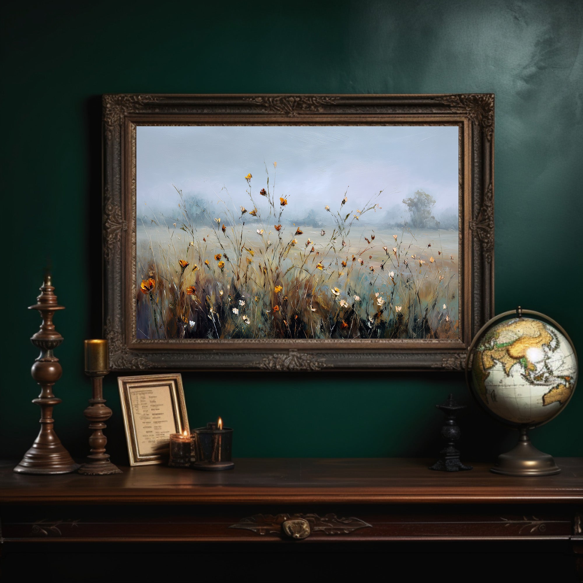 Wildflowers in the Morning Mist