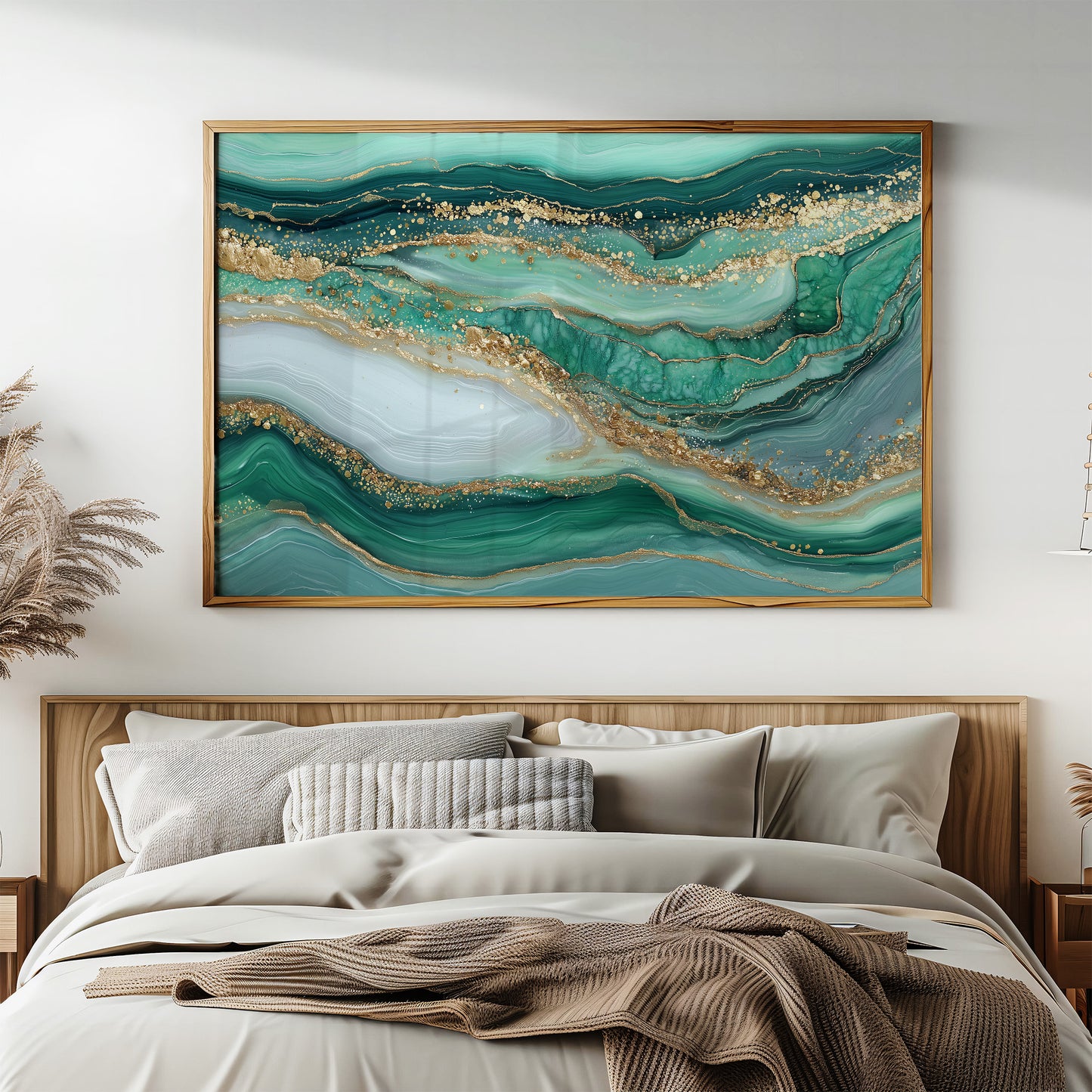 Emerald Tides in Gold