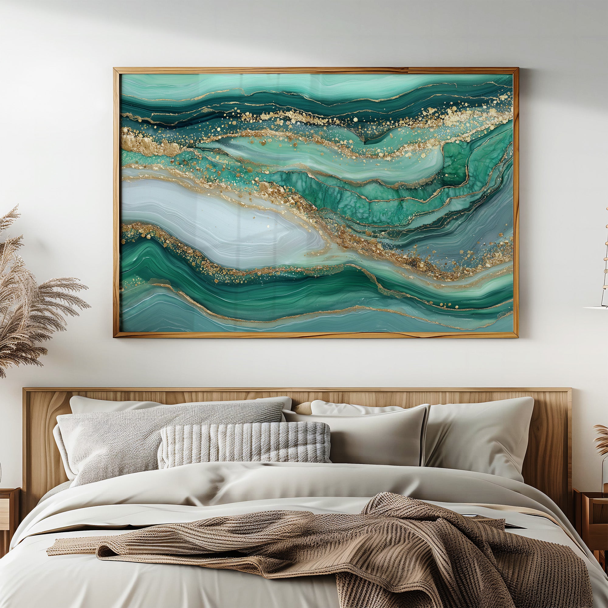 Emerald Tides in Gold