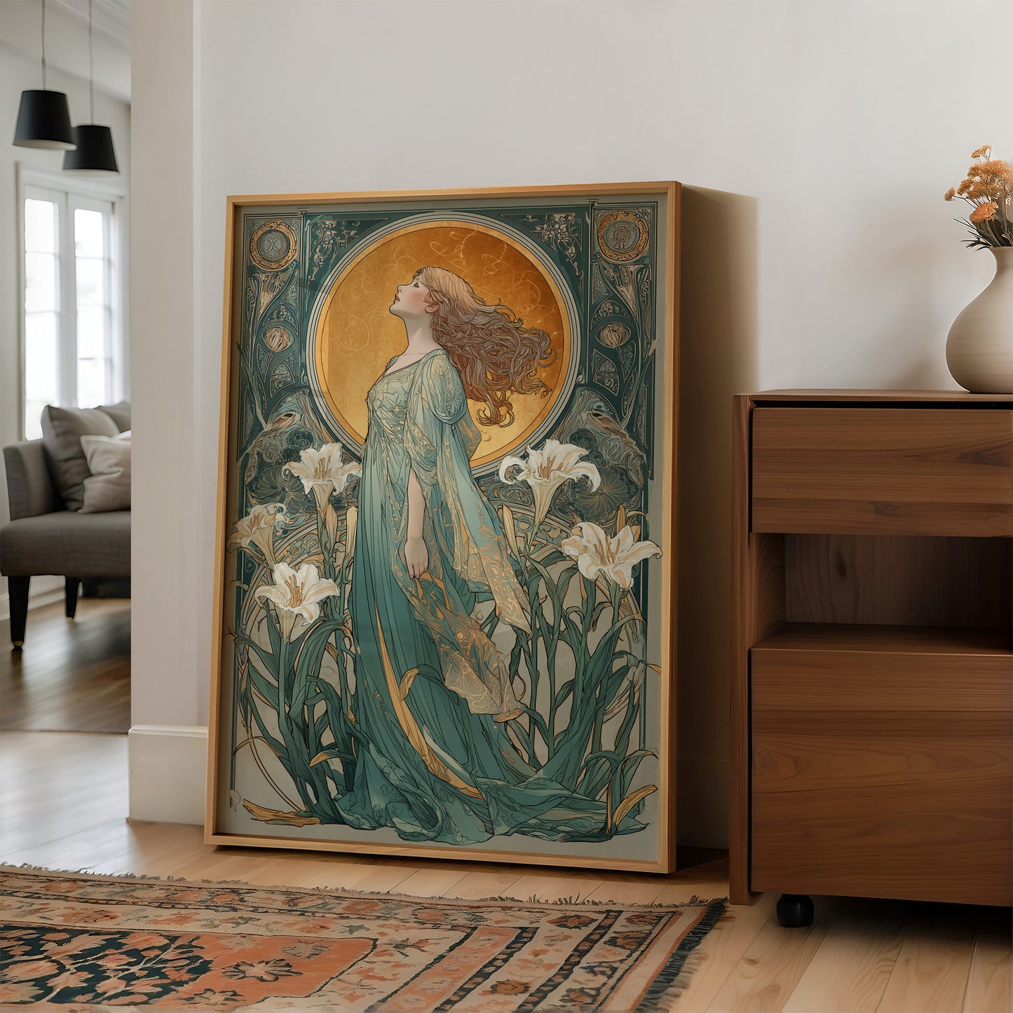 Gilded Grace Among Lilies