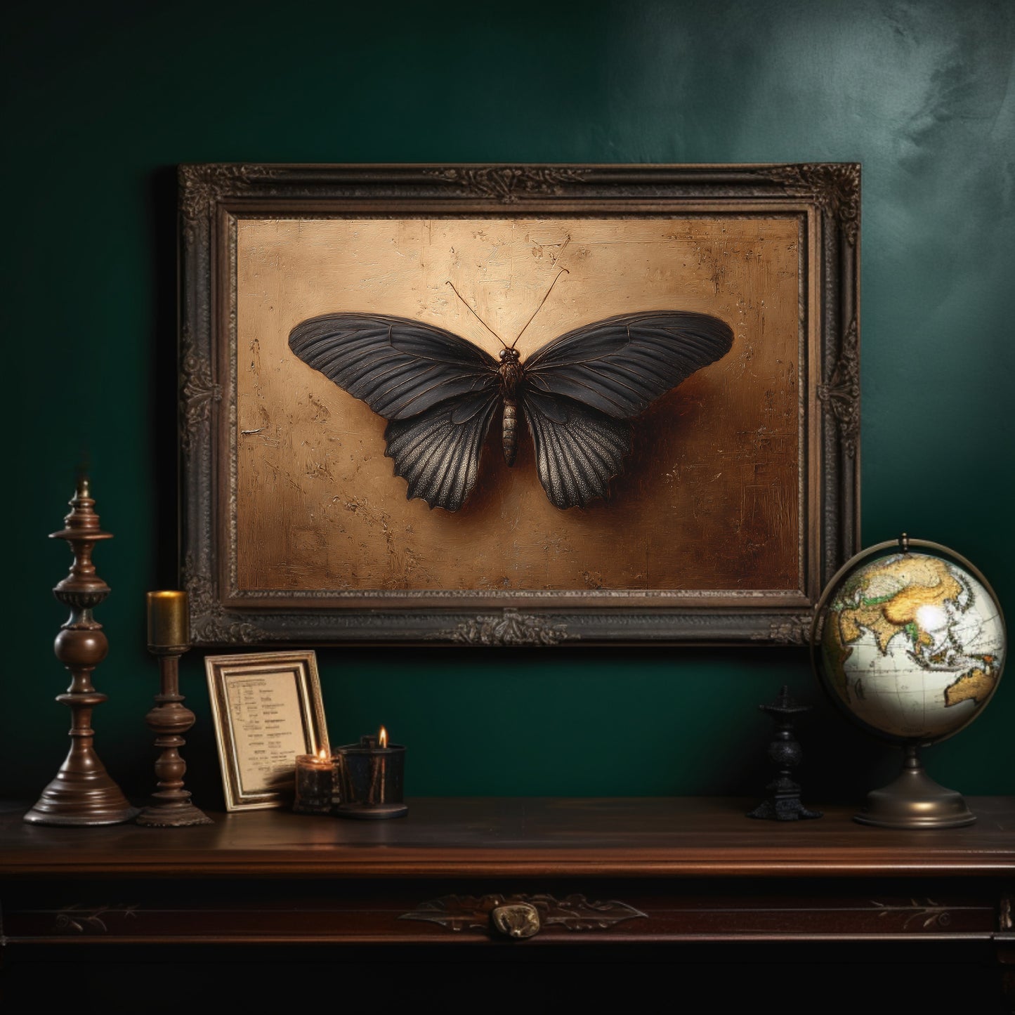 Midnight Wings on Gold